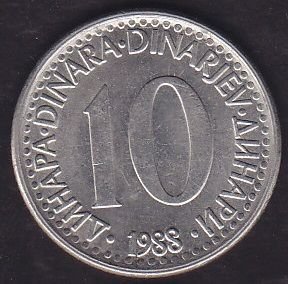 Yugoslavya 10 Dinar 1988