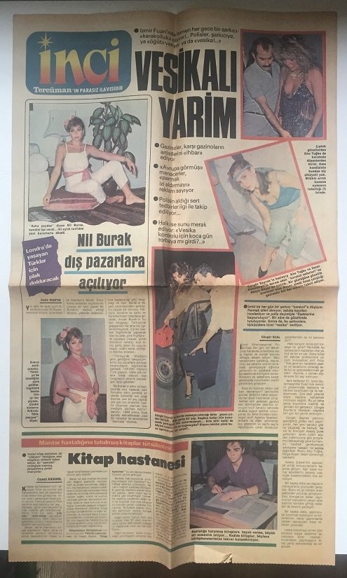 1983 YILI TERCUMAN GAZETESİ İNCİ EKİ - AHU TUĞBA - HÜLYA AVŞAR - FERİ CANSEL - NİL BURAK
