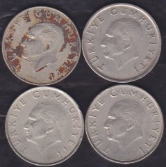 1984-85-86-87- YILI 50 LİRA TAKIM  (4 ADET)