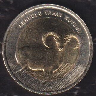 2015 Yılı 1 Lira Anadolu Yaban Koyunu Hatıra Para Hafif Kararma var