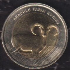 2015 Yılı 1 Lira Anadolu Yaban Koyunu Hatıra Para Hafif Kararma var