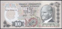 6.Emisyon 2.Tertip 100 Lira G51 233623 Çilaltı ( Bombe Var )