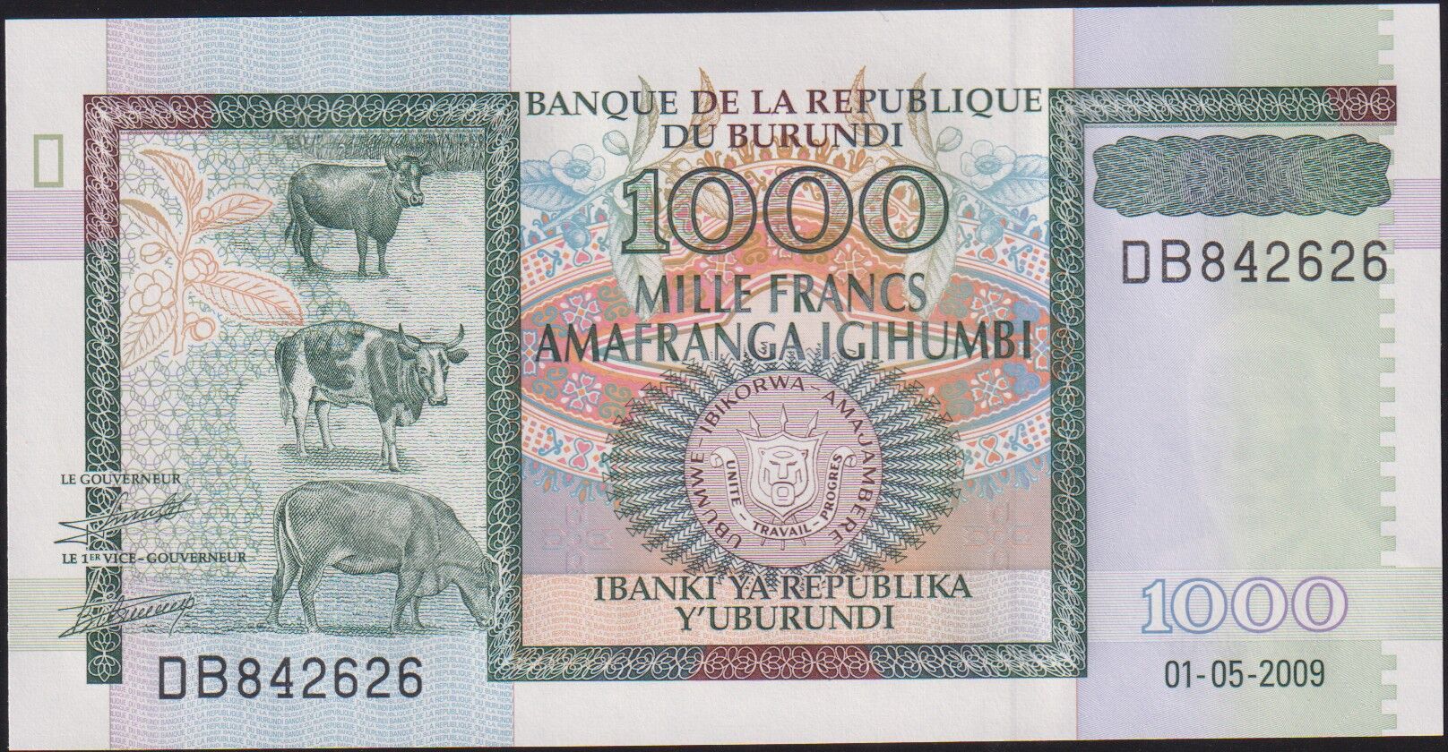 Burundi 1000 Frank 2009 Çil Pick 46 ( 842626 )