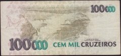 Brezilya 100000 Cruzeiros 1992 -1993 Çok Temiz