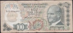 6.Emisyon 1.Tertip 100 Lira A55 254492 Temiz