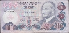 6.EMİSYON 2.TERTİP 1000 LİRA D38 506007 ÇOK TEMİZ +