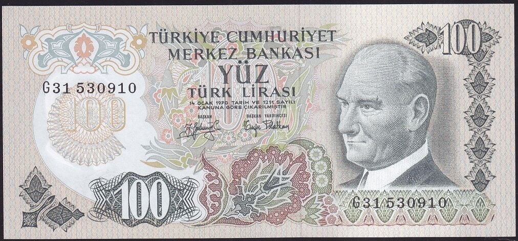 6.Emisyon 2.Tertip 100 Lira G31 530910 Çil