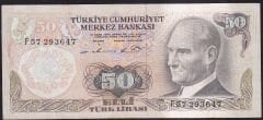 6.Emisyon 1.Tertip 50 Lira F57 293647 Çok Temiz