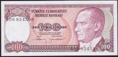 7.Emisyon 1.Tertip 100 Lira A06 854596 Çilaltı Çil