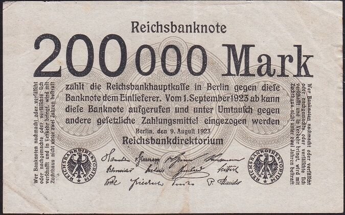 Almanya 200000 Mark 1923 Çok Temiz+