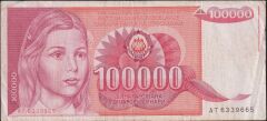 Yugoslavya 100000 Dinar 1989 Çok Temiz+