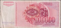 Yugoslavya 100000 Dinar 1989 Çok Temiz+