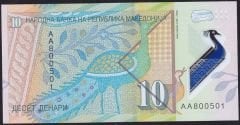 Makedonya 10 Dinar 2018 Çil Polimer AA