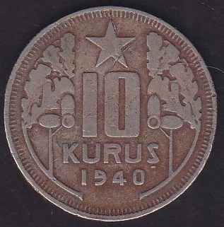 1940 Yılı 10 Kuruş