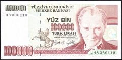 7.Emisyon 3.Tertip 100000 Lira J48 330110 Çil
