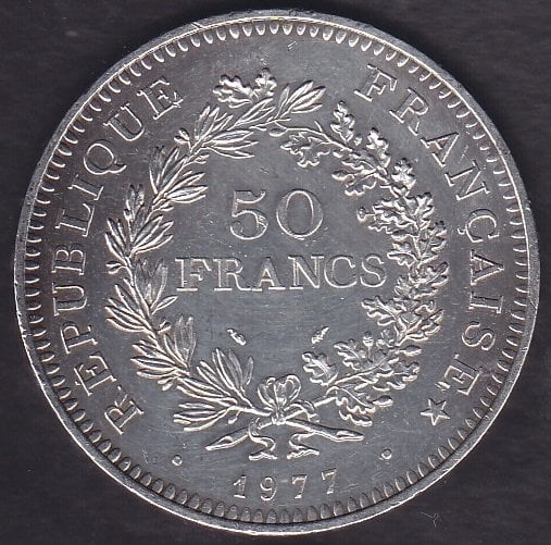 Fransa 50 Frank 1977 Gümüş ( 30 Gram )