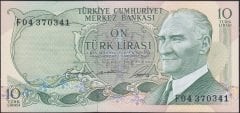 6.Emisyon 1.Tertip 10 Lira F04 370341 Ççt Çilaltı