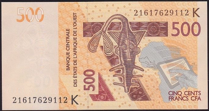 Batı Afrika 500 Frank 2012 Çil Senegal Pick 719K