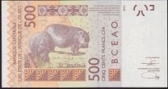 Batı Afrika 500 Frank 2012 Çil Senegal Pick 719K