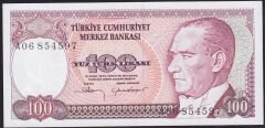 7.Emisyon 1.Tertip 100 Lira A06 854597 Çil