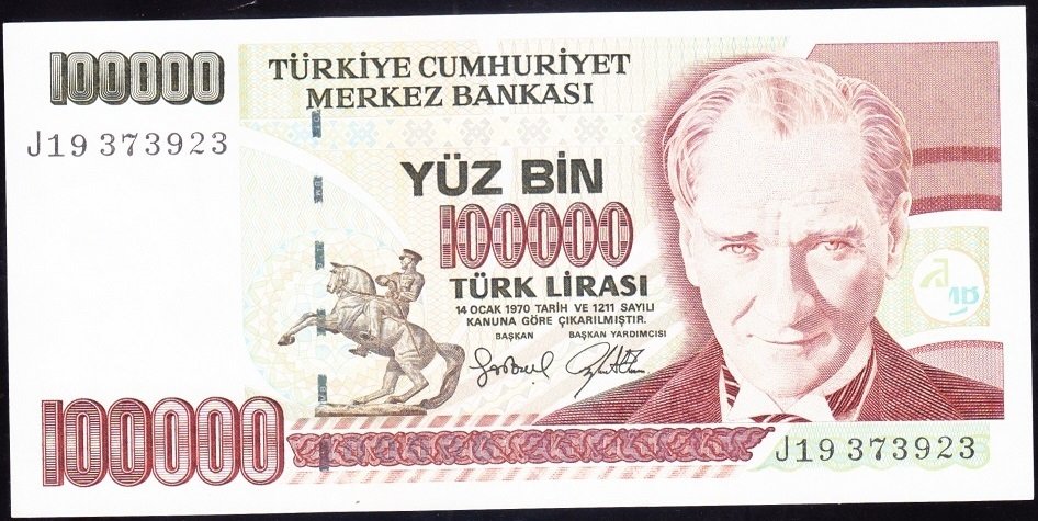7.Emisyon 3.Tertip 100000 Lira J19 373923 Çilaltı