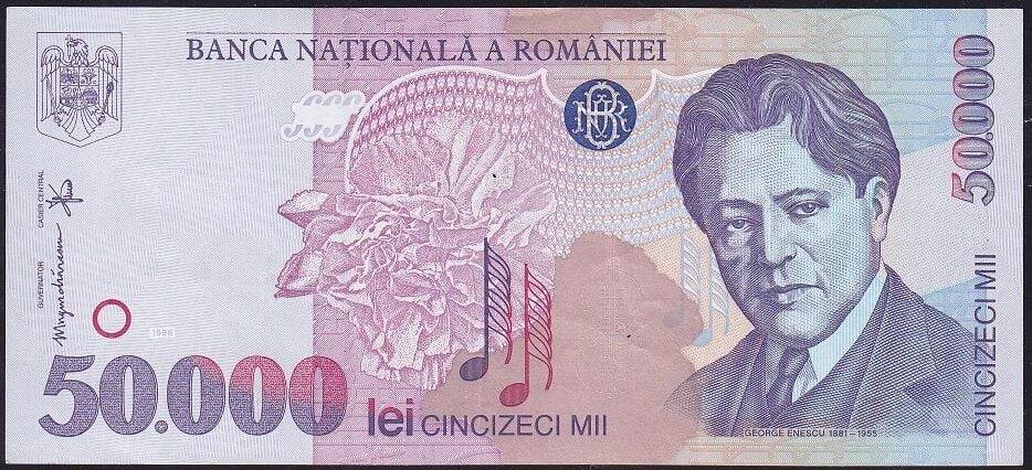 Romanya 50000 Lei 1996 Çok Çok Temiz