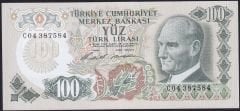6.Emisyon 1.Tertip 100 Lira C04 387584 Çilaltı Çil