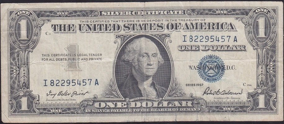 Amerika 1 Dolar 1957 Temiz Silver Sertifika Mavi Mühür