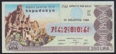 1984 19 AĞUSTOS ÇEYREK BİLET K SERİSİ