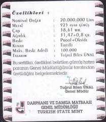 Hatıra Para Sertifikası - Beşiktaş Jimnastik Kulübü 100.Yıl 2003