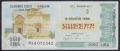 1989 9 AĞUSTOS ÇEYREK BİLET S SERİSİ