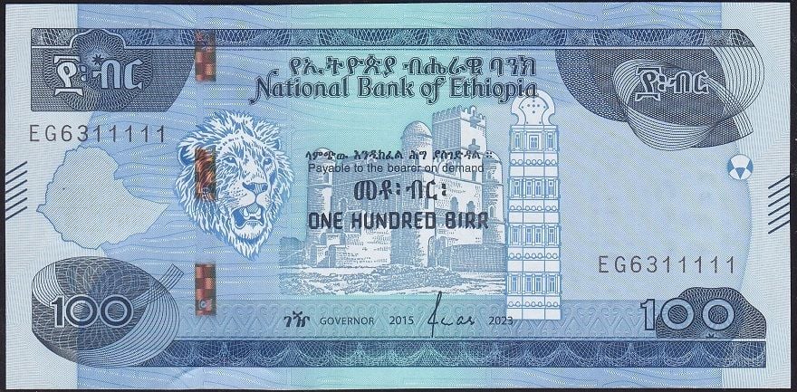 Etiyopya 100 Bırr 2023 Çil ( 11111 )