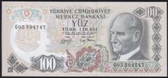 6.Emisyon 2.Tertip 100 Lira G05 594747 Çilaltı ( Çok Hafif Bombe Var )