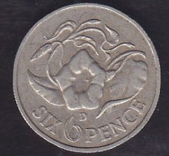 ZAMBİYA 6 PENCE 1964 eski para fiyatları