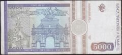 Romanya 5000 Lei 1992 Çok Temiz+