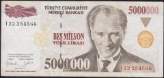 7.Emisyon 5 000 000 Lira I22 254566 Çok Temiz+