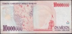 7.Emisyon 10 000 000 Lira C16 607395 Çok Temiz