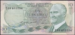 6.Emisyon 1.Tertip 10 Lira E69 403534 Çilaltı