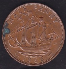 İngiltere Half Penny 1966