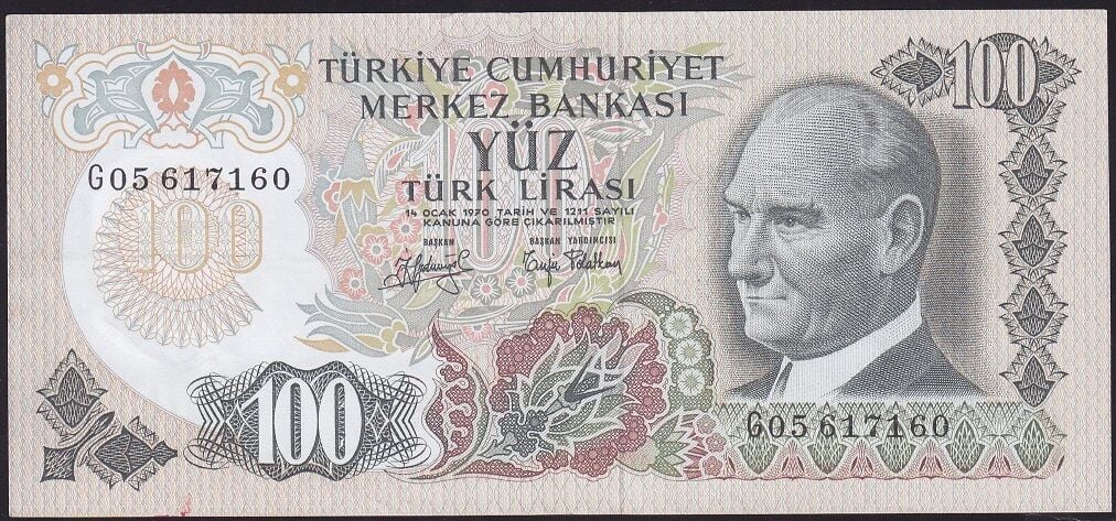 6.Emisyon 2.Tertip 100 Lira G05 617160 Çok Temiz+