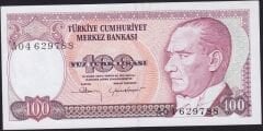 7.Emisyon 1.Tertip 100 Lira A04 629788 Ççt Çilaltı