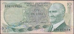 6.Emisyon 1.Tertip 10 Lira E56 313154 Çok Temiz +