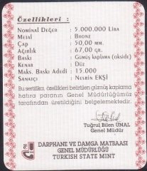 Hatıra Para Sertifikası - 23 Nisan 2001