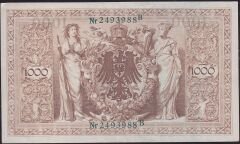 Almanya 1000 Mark 1910 Çok Çok Temiz Çilaltı