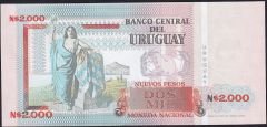 Uruguay 2000 Pesos 1989 Çil