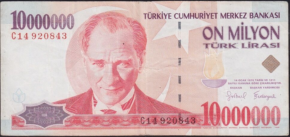 7.Emisyon 10 000 000 Lira C14 920843 Çok Temiz