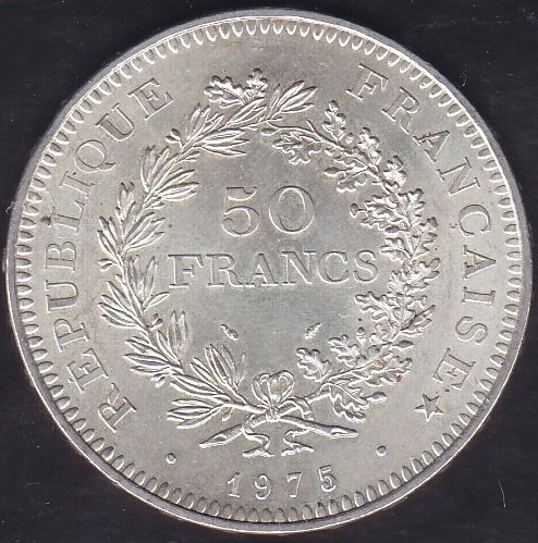 Fransa 50 Frank 1975 Gümüş ( 30 Gram )