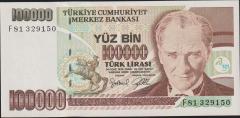 7.Emisyon 3.Tertip 100000 Lira F81 329150 Çilaltı Çil