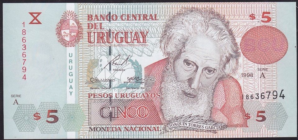 Uruguay 5 Pesos 1998 Çil