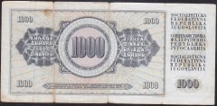 YUGOSLAVYA 1000 DİNAR 1981 TEMİZ